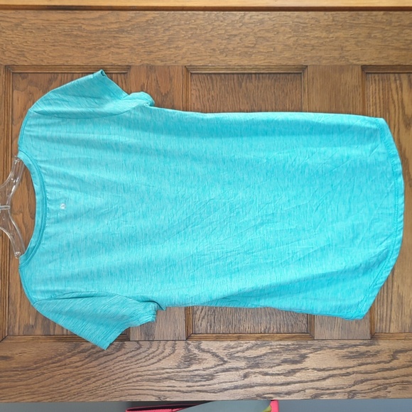 Xersion Semi Fit Turquoise V Neck Athletic Workout Shirt Size M - Picture 2 of 5